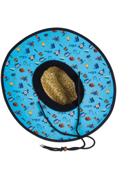 RADAR Paddler's Sun Hat (Tan Straw / Collage Nylon) - OSFM