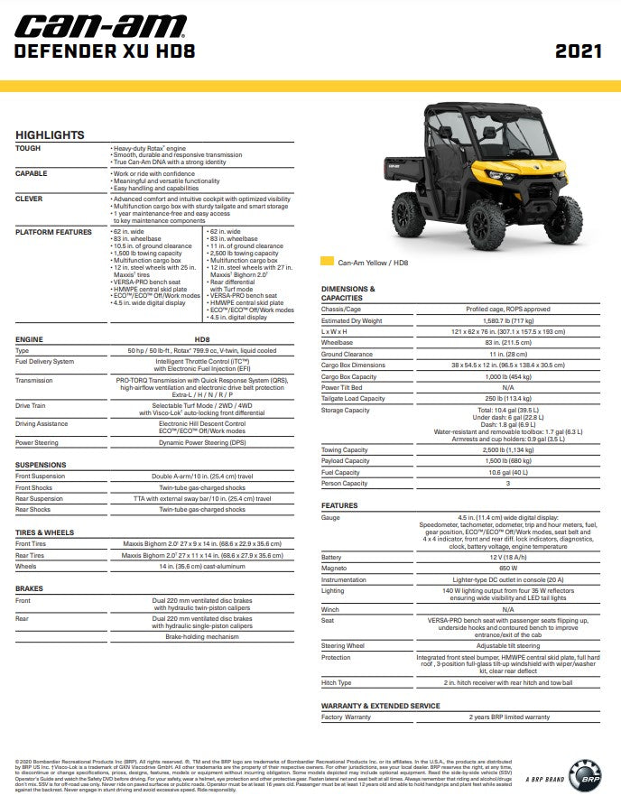 2021 Canam Defender HD8 (trade)